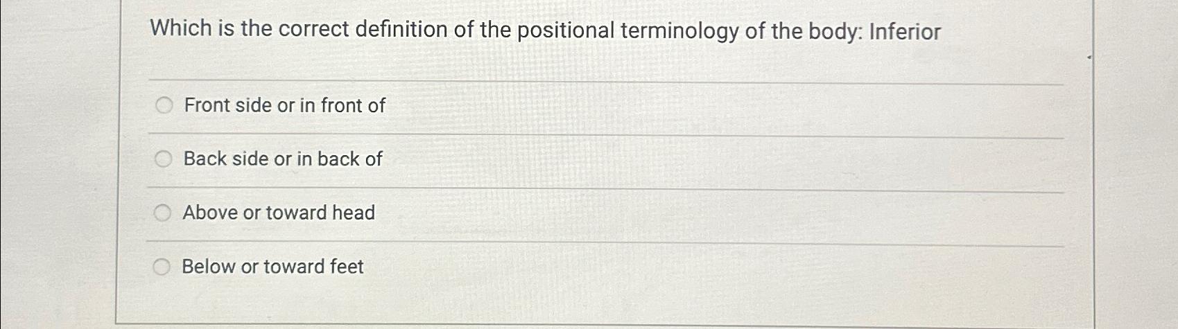 Solved Which is the correct definition of the positional | Chegg.com