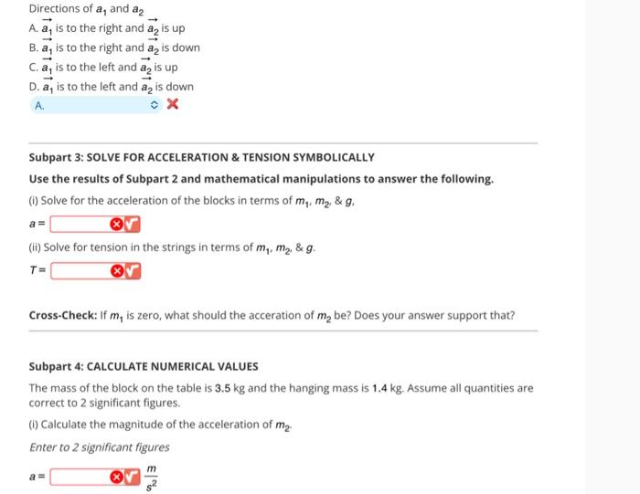 Solved Subpart 2: Set up Newton's Second Law Equations (i) | Chegg.com