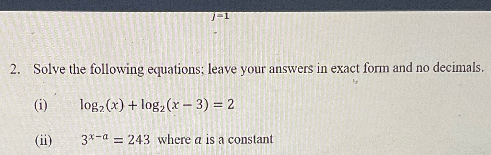 Solved Solve the following equations; leave your answers in | Chegg.com