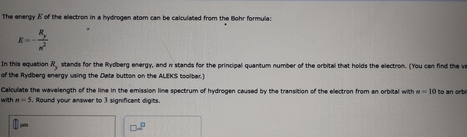 Solved The energy E ﻿of the electron in a hydrogen atom can | Chegg.com