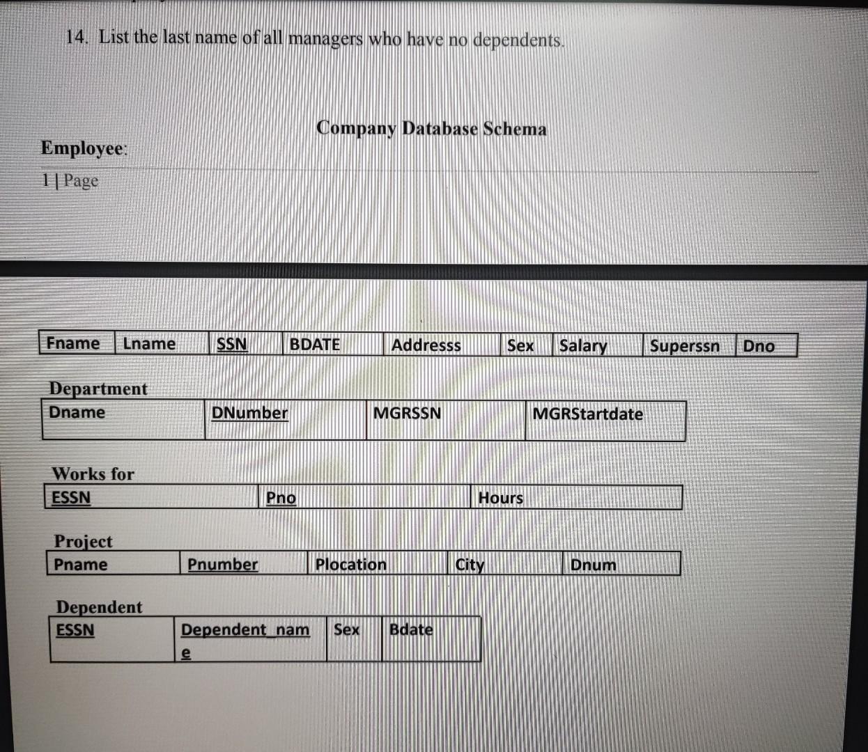 Solved Write SQL queries that perform the following based on | Chegg.com