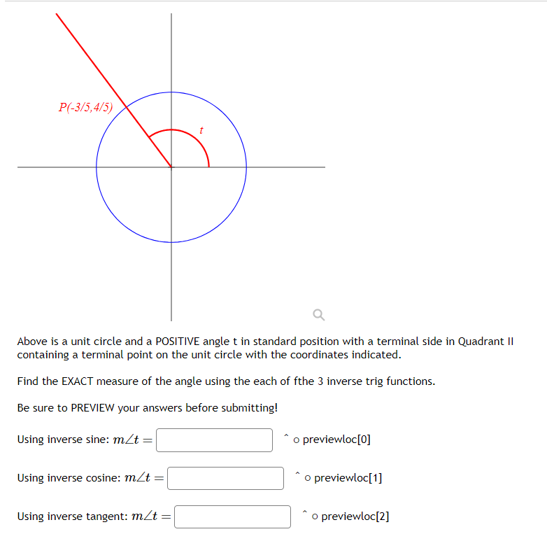 Solved Above is a unit circle and a POSITIVE angle t in | Chegg.com