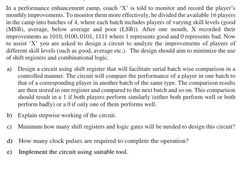 Solved In a performance enhancement camp, coach ' X ' is | Chegg.com