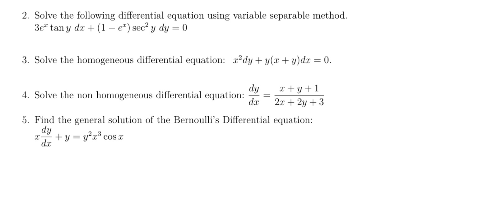 Solved Solve the following differential equation using | Chegg.com