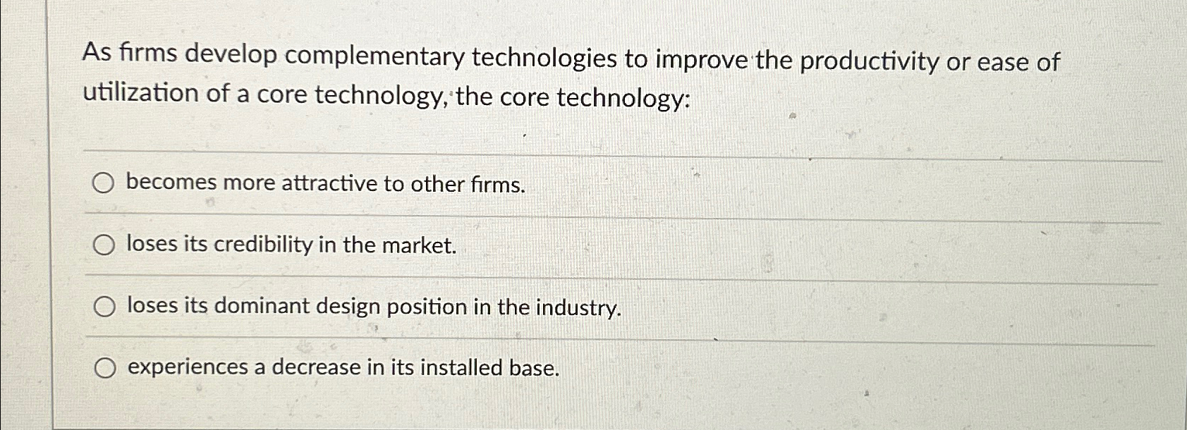 Solved As firms develop complementary technologies to | Chegg.com