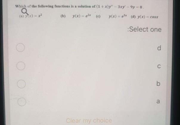 Solved Which of the following functions is a solution of (1 | Chegg.com