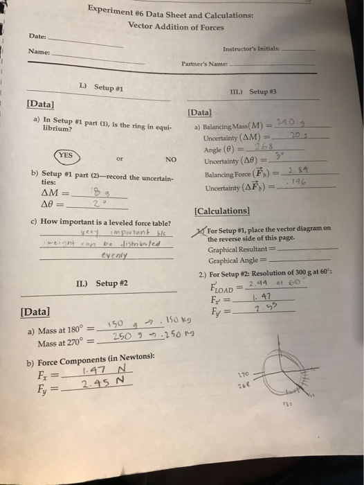 EXPERIMENT 46 DATA SHEET AND CALCULATIONS.. VECTOR | Chegg.com