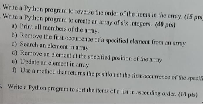 Solved Write a Python program to reverse the order of the | Chegg.com