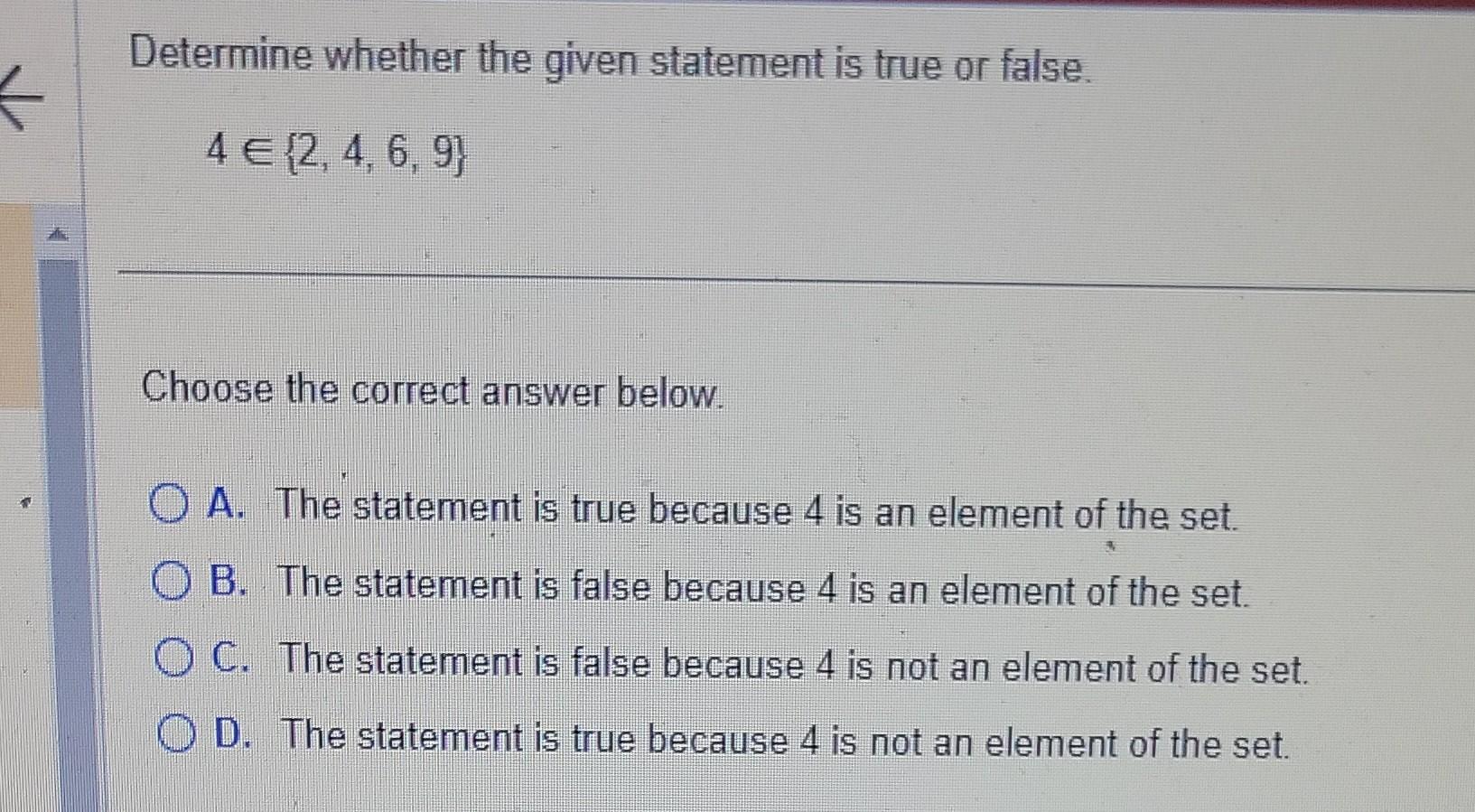 Solved Determine Whether The Given Statement Is True Or | Chegg.com