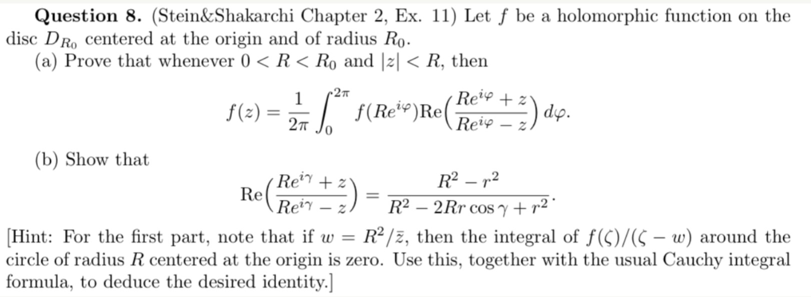 Question 8. (Stein&Shakarchi Chapter 2, ﻿Ex. 11) ﻿Let | Chegg.com