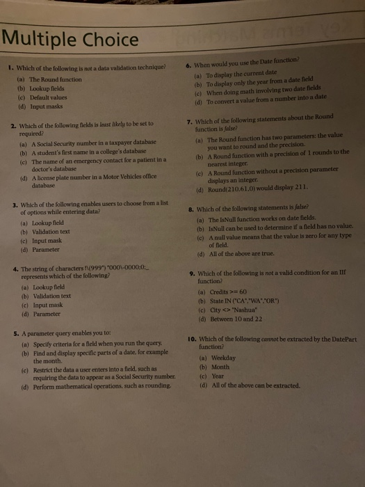 Solved Multiple Choice Which of the following is not a data | Chegg.com