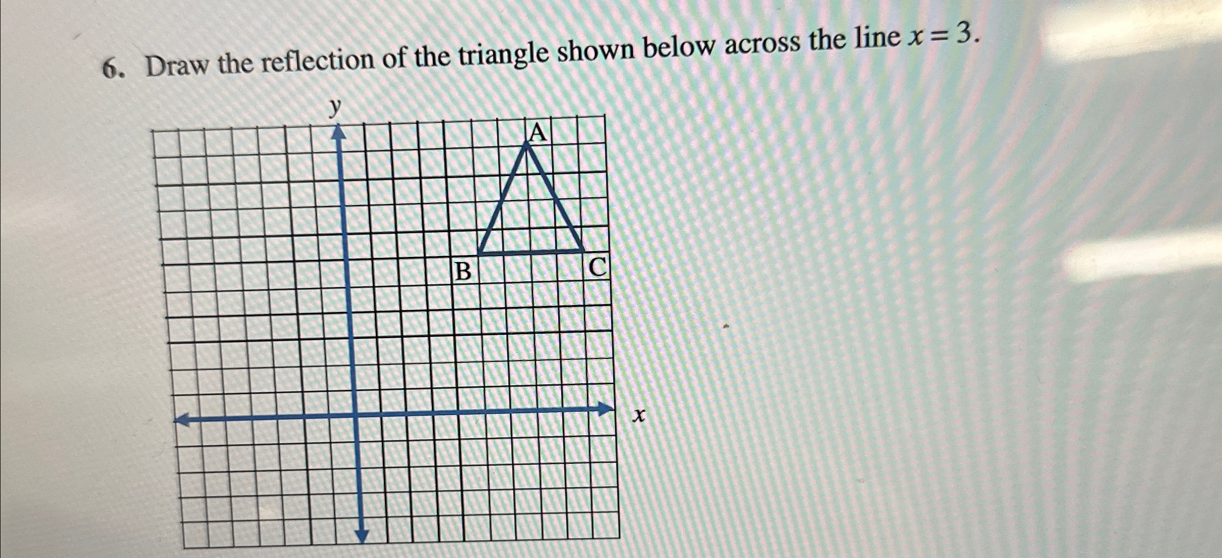 Solved Draw the reflection of the triangle shown below | Chegg.com