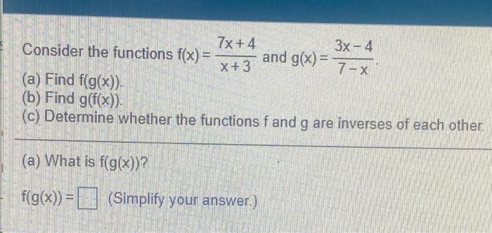 Solved Is One To One 4x The Function F X 5x 1 A Find