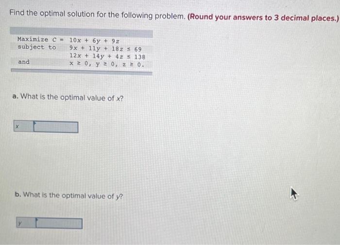 Solved Find the optimal solution for the following problem. | Chegg.com