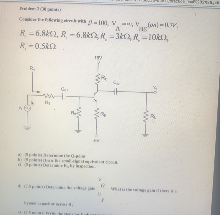 Solved "/practice_final%282%29.pdf Problem 2 (30 points) | Chegg.com