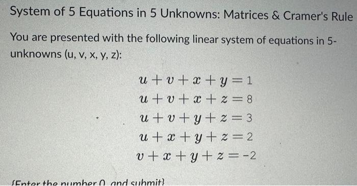 solved-system-of-5-equations-in-5-unknowns-matrices-chegg