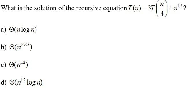 Solved What is the solution of the recursive equation | Chegg.com