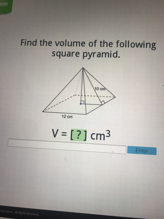 Square Pyramid Volume - Volume Of Frustum Of A Pyramid / Base edge = 15 ... Volume Of A Triangular Pyramid Formula