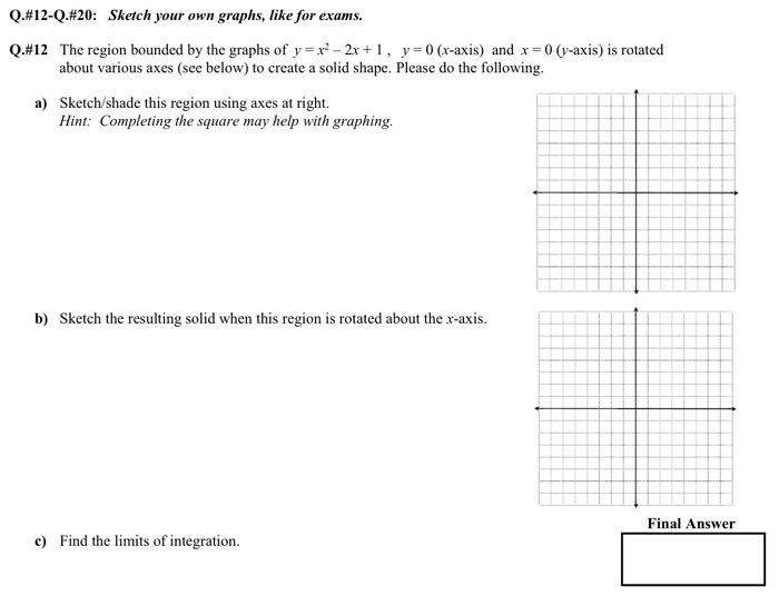 Solved Q12 Q20 Sketch Your Own Graphs Like For Exam