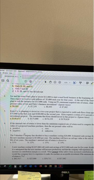 Solved B. Only II, III, And IV C. Only I And III D. I. II, | Chegg.com