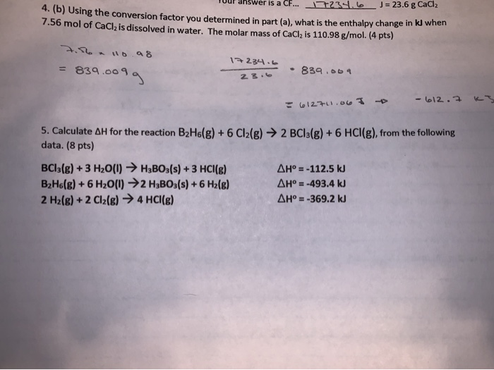 Solved Tour Answer Is A Cf 1723 1 6 J 23 6 G Cacl2 Chegg Com