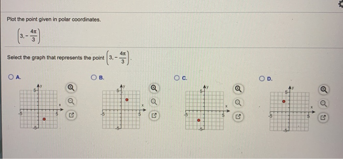 Solved Plot the point given in polar coordinates. 4x Select | Chegg.com