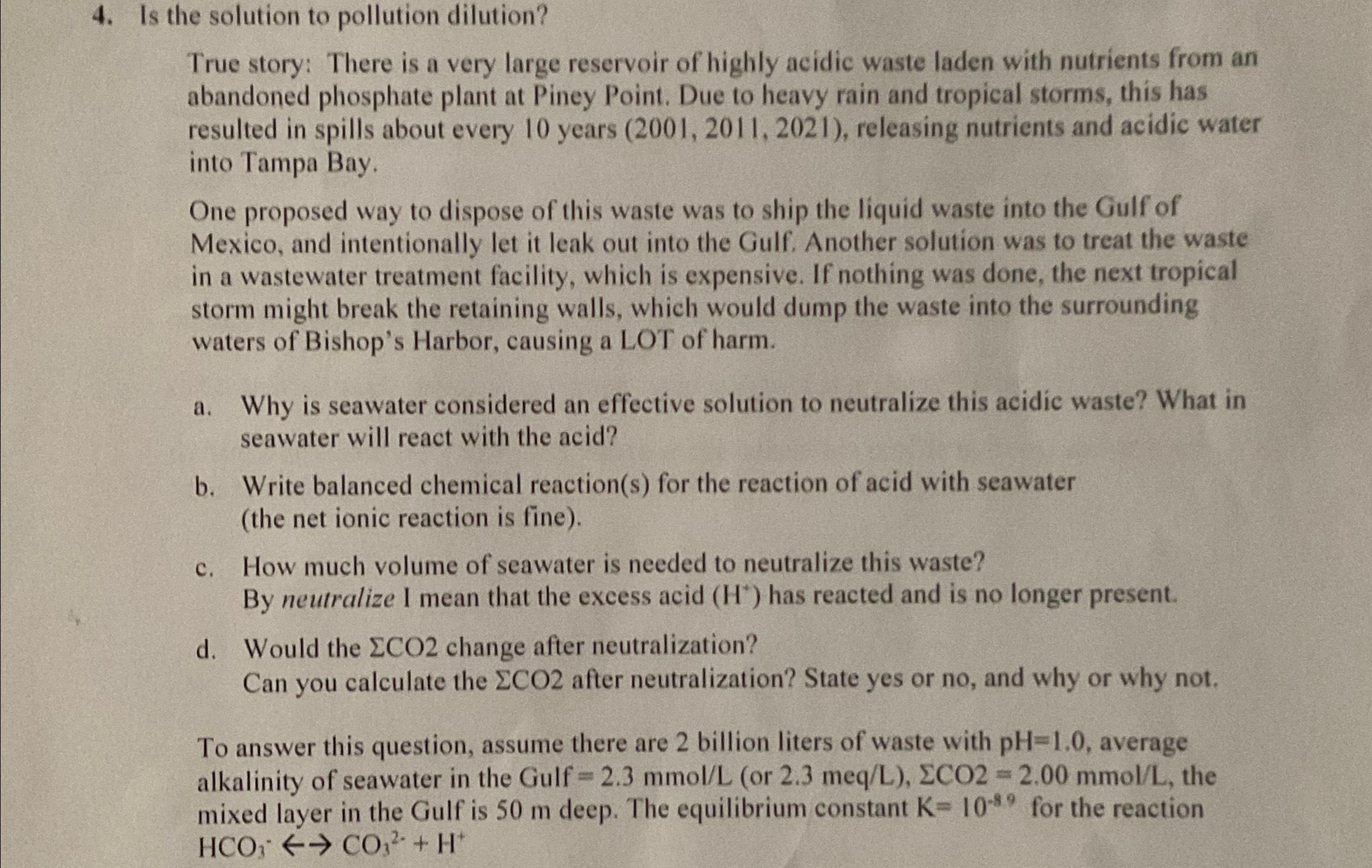 Solved Is the solution to pollution dilution?True story