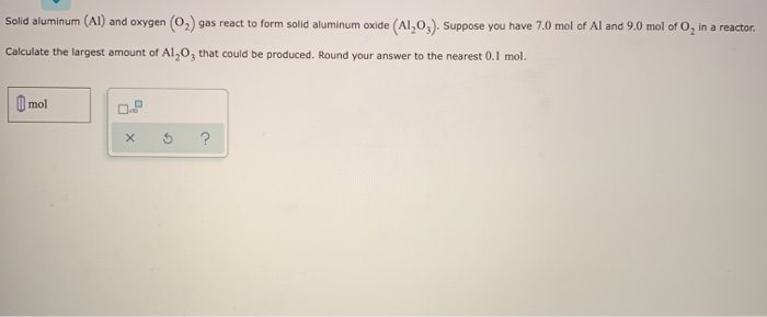 Solved Solid Aluminum Ai And Oxygen O2 Gas React To Form 3796