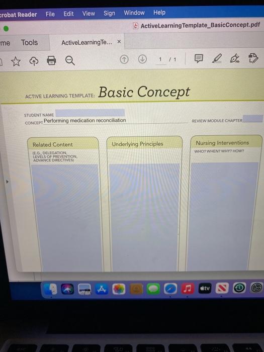 crobat Reader File Edit View Sign Window Help ActiveLearning Template_Basic Concept.pdf me Tools ActiveLearning Te... X 1 / 1