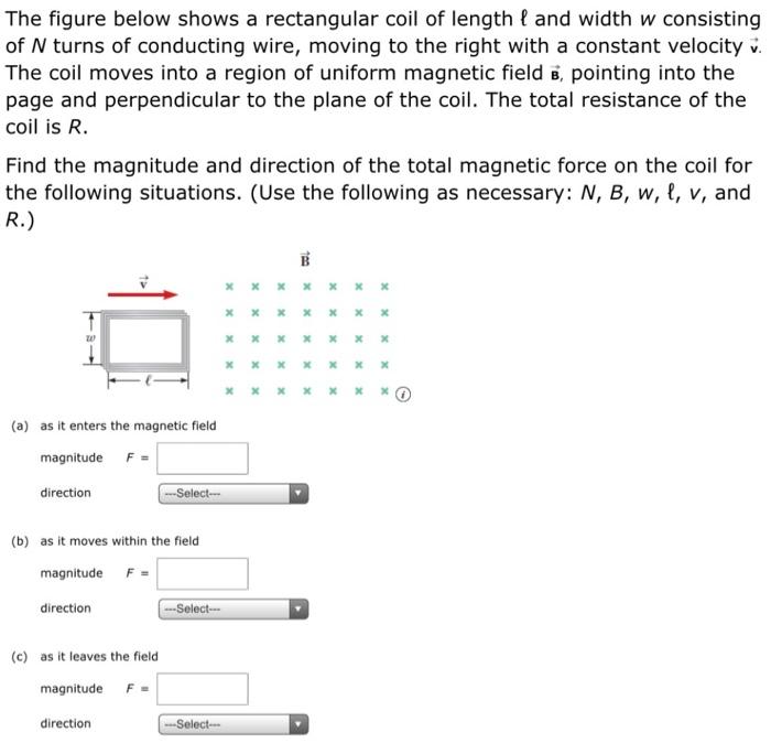 Solved The figure below shows a rectangular coil of length I