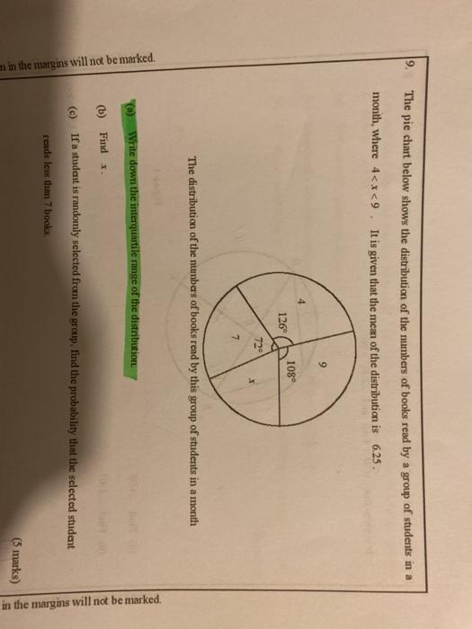Solved 19. The pie chart below shows the distribution of the | Chegg.com