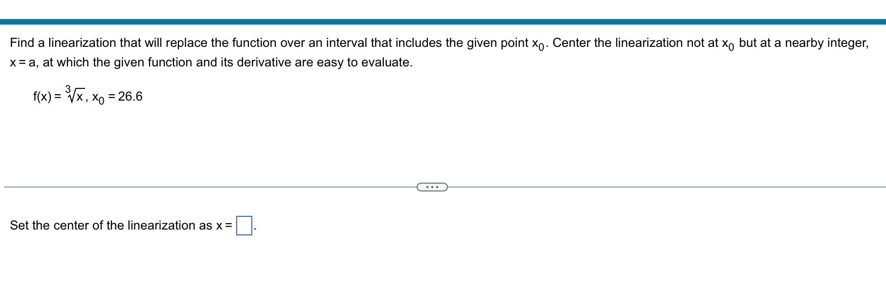 Solved Find a linearization that will replace the function | Chegg.com