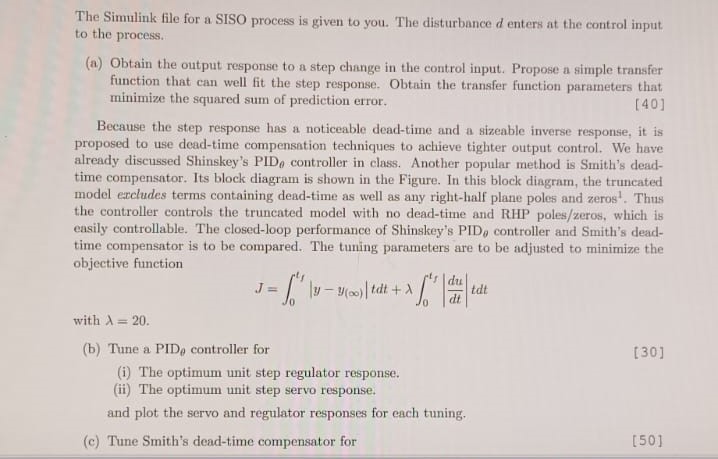 Solved The Simulink file for a SISO process is given to you. | Chegg.com