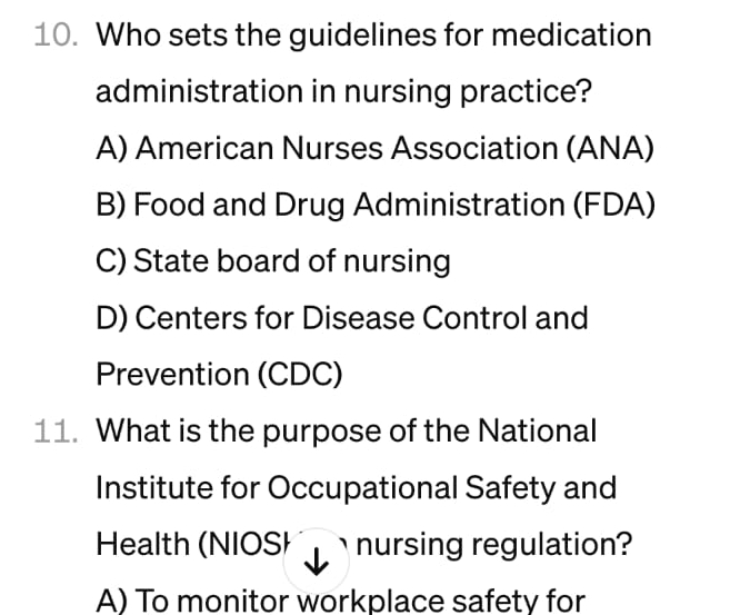 Solved Who sets the guidelines for medication administration | Chegg.com