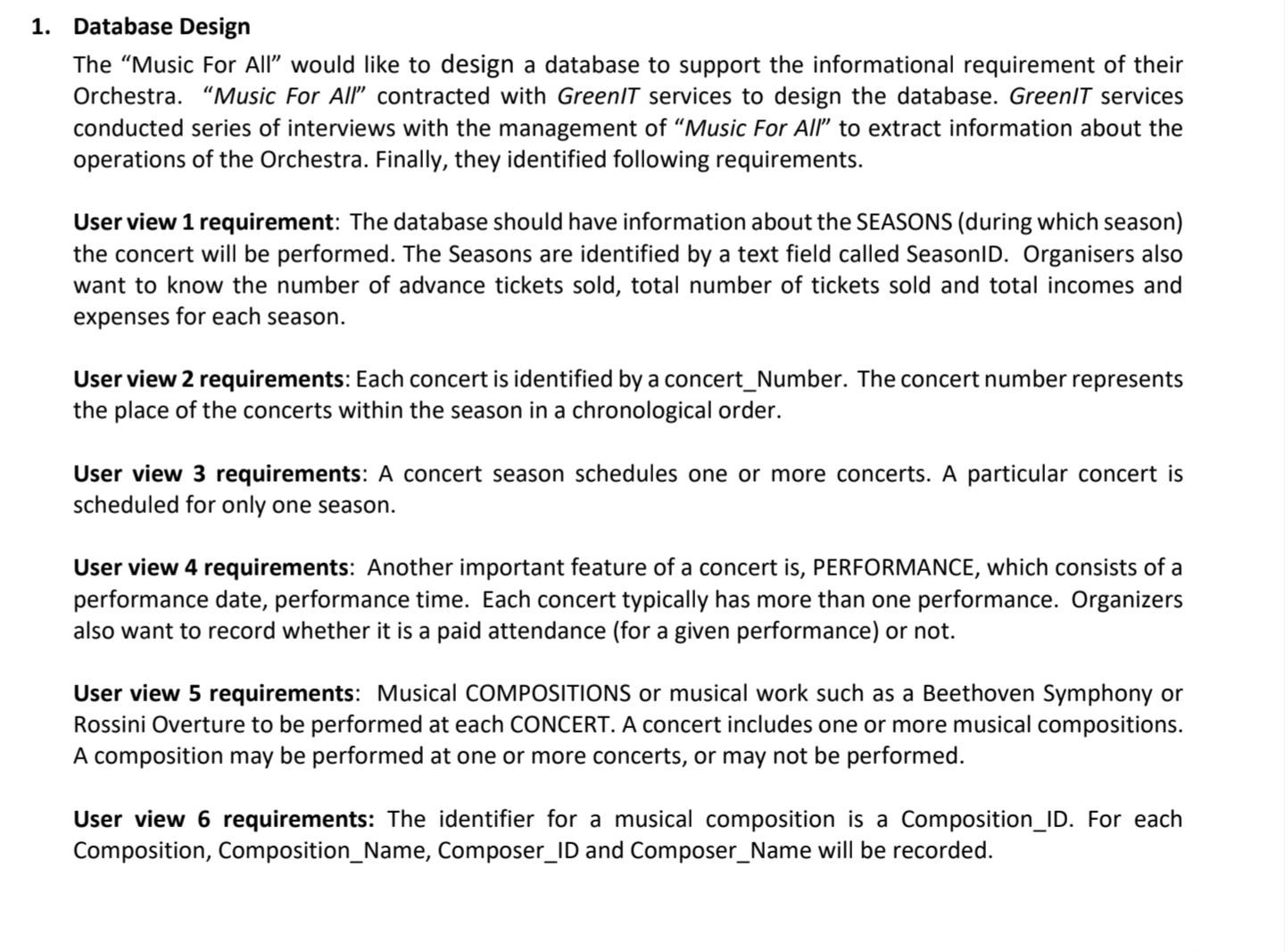 Solved Database Design The 