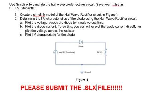 Solved Use Simulink to simulate the half wave diode | Chegg.com