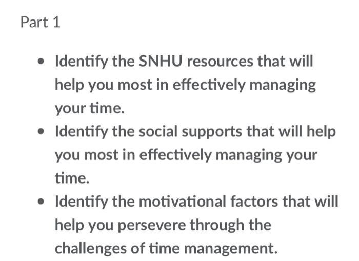 Solved identify the snhu resources that will help you most chegg