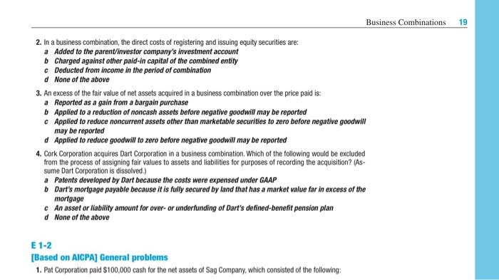 Solved EXERCISES E 1 1 General questions 1. A business Chegg