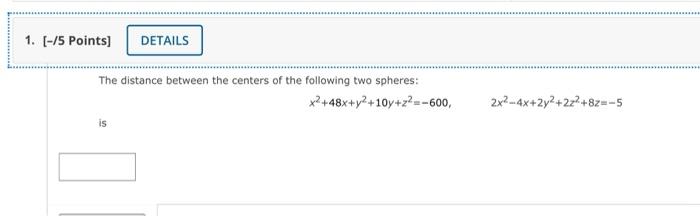 Solved The distance between the centers of the following two | Chegg.com