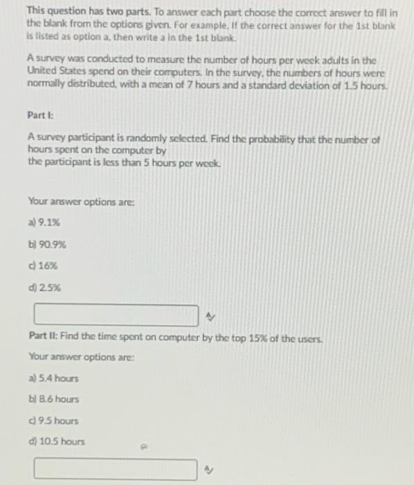 Solved This question has two parts. To answer each part | Chegg.com