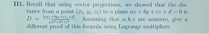 Solved 1. Recall that using vector projections, we showed | Chegg.com