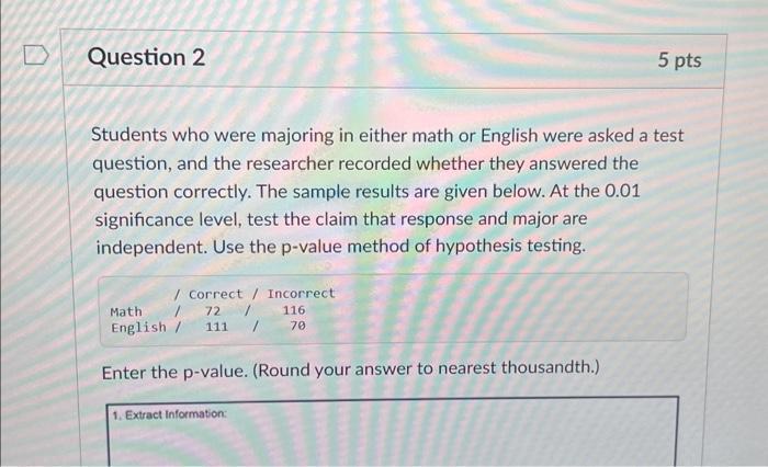 Students who were majoring in either math or English | Chegg.com