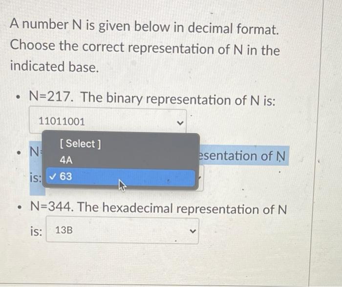 A number \( \mathrm{N} \) is given below in decimal format. Choose the correct representation of \( \mathrm{N} \) in the indi