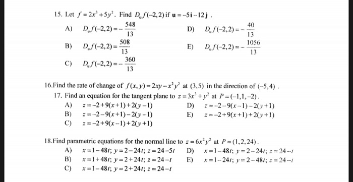 Solved 15 Let F 2x 5y Find D 2 2 If U Si 12j A Chegg Com