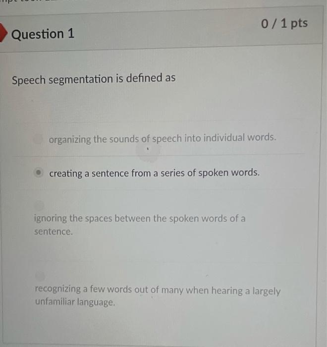 speech segmentation definition quizlet