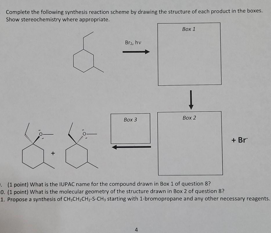 Solved Complete the following synthesis reaction scheme by | Chegg.com