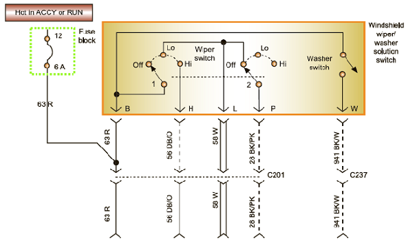 Solved: The low-speed position of the windshield wiper system is i