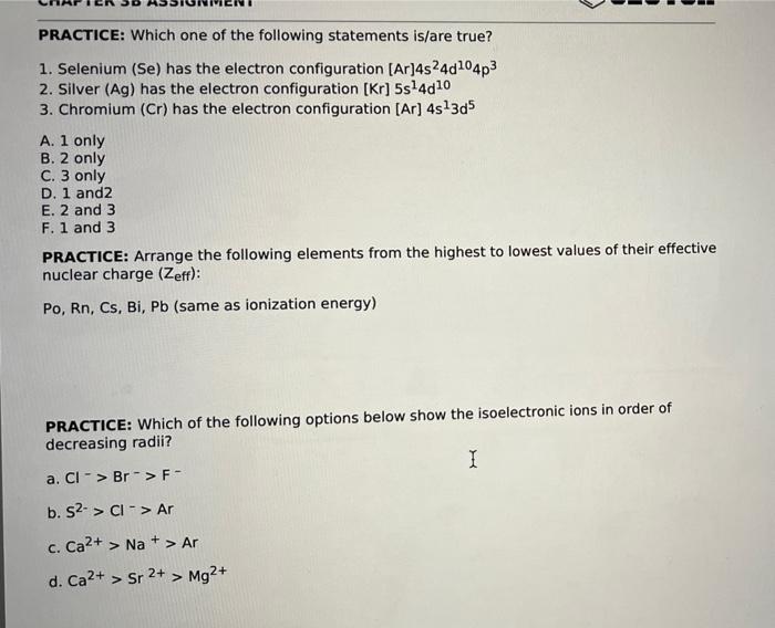 Solved PRACTICE: Select the correct answer for each of the | Chegg.com