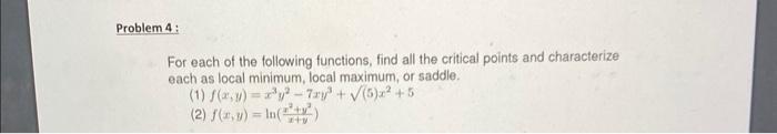 Solved For Each Of The Following Functions, Find All The | Chegg.com