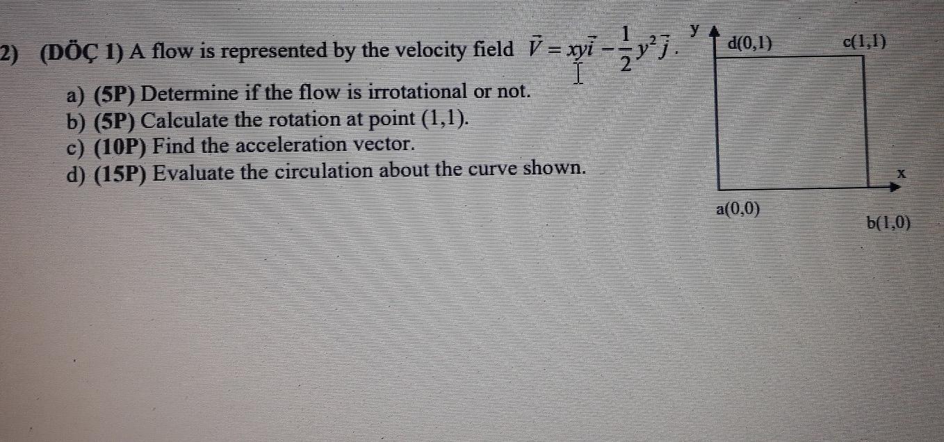 Solved d(0,1) c(1,1) 2) (DÖÇ 1) A flow is represented by the | Chegg.com